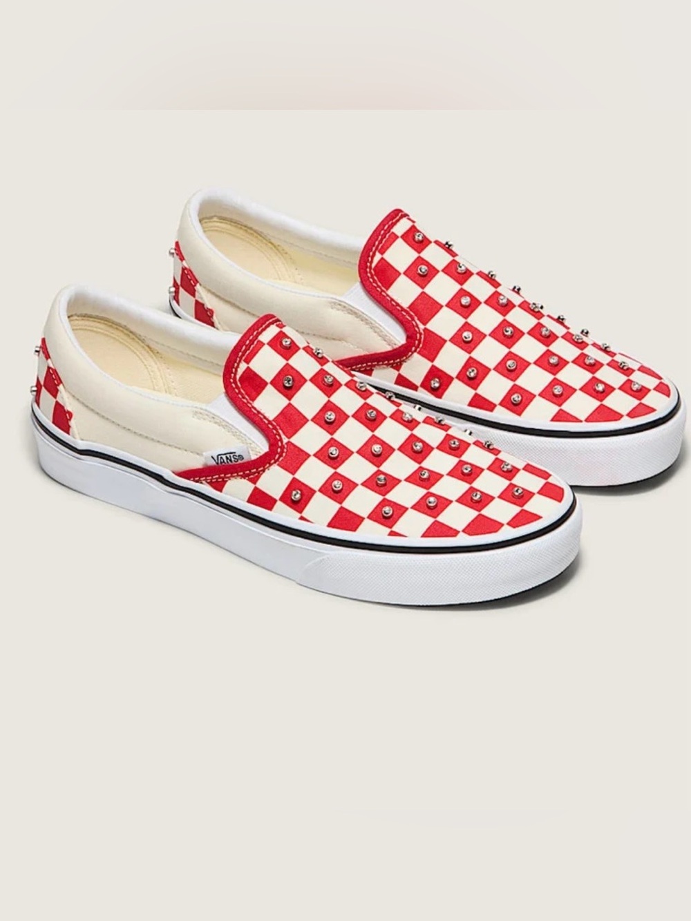 ✨ NWT Women’s VANS Classic Slip-On Checkerboard Rhinestone Shoes